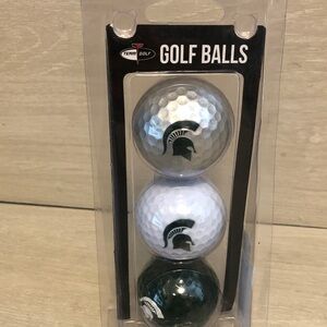 Michigan State Spartans 3 Golf Balls NIB Please Read